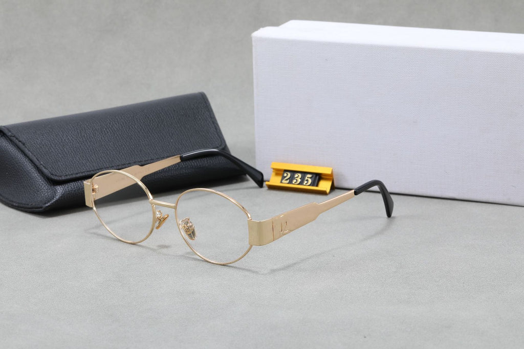 Vintage Old Money Style Metal Oval Sunglasses Sun Protection High-End Small Frame Hong Kong Style Triumphal Arch Sunglasses