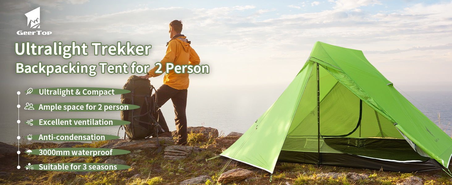 New Tent Outdoor Double Portable Lightweight Mountaineering Outdoor Hiking Waterproof Silicone Coated Camping Lightweight Waterproof