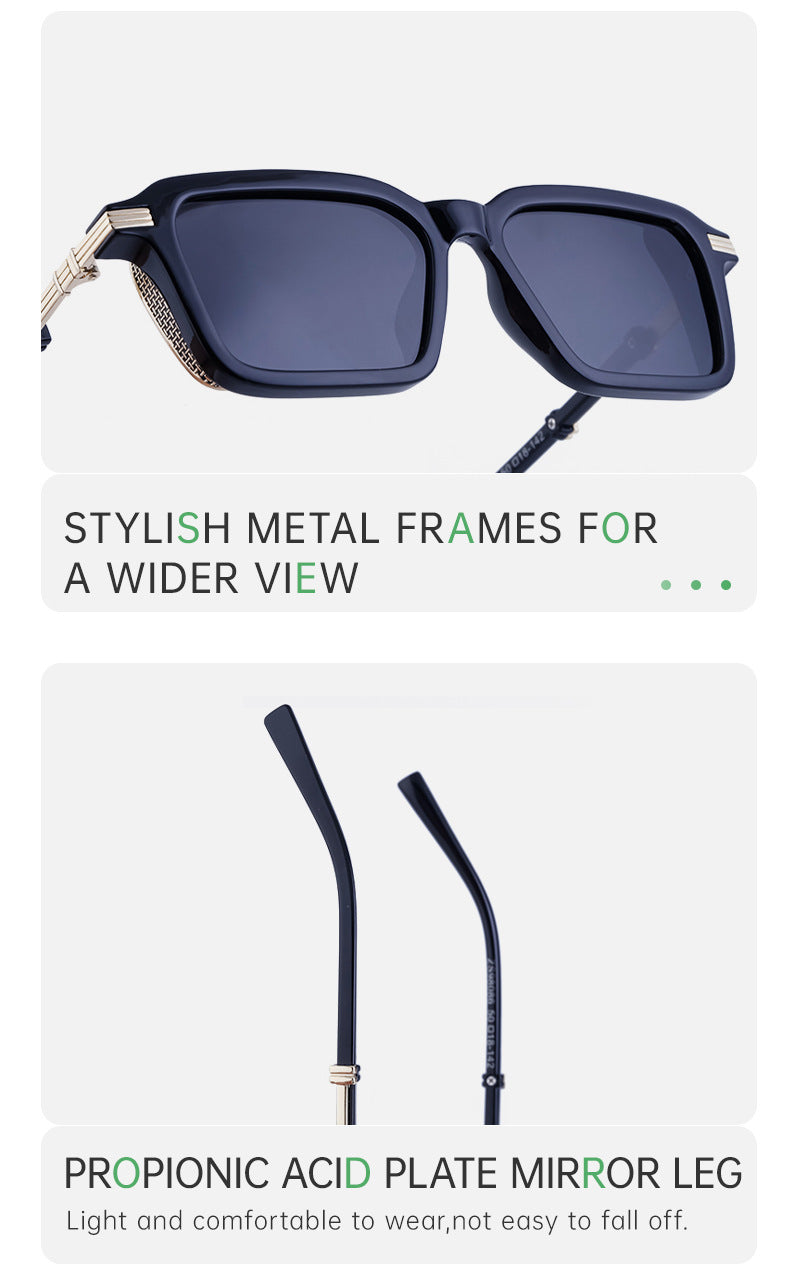 New European and American Fashion Polarized Sunglasses for Men Driving Anti-Glare Sunglasses Retro Punk Style Glasses shades