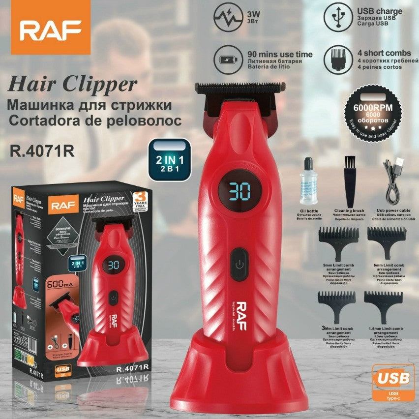 RAF Multifunctional Electric Hair Clipper Haircut Set Electric Clipper USB Interface New Electric Hair Clipper