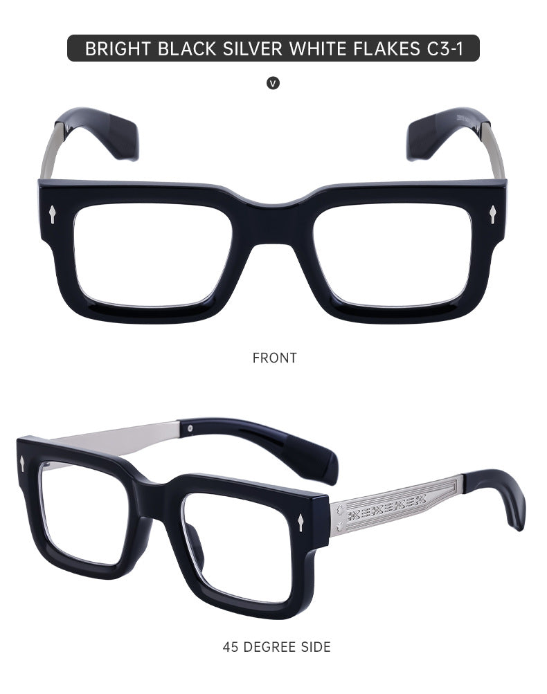 Fashion Square Frame Non-Prescription Glasses for Men, Can Be Fitted with Prescription Lenses, Optical Frame, Small Frame Glasses, Hot Sale
