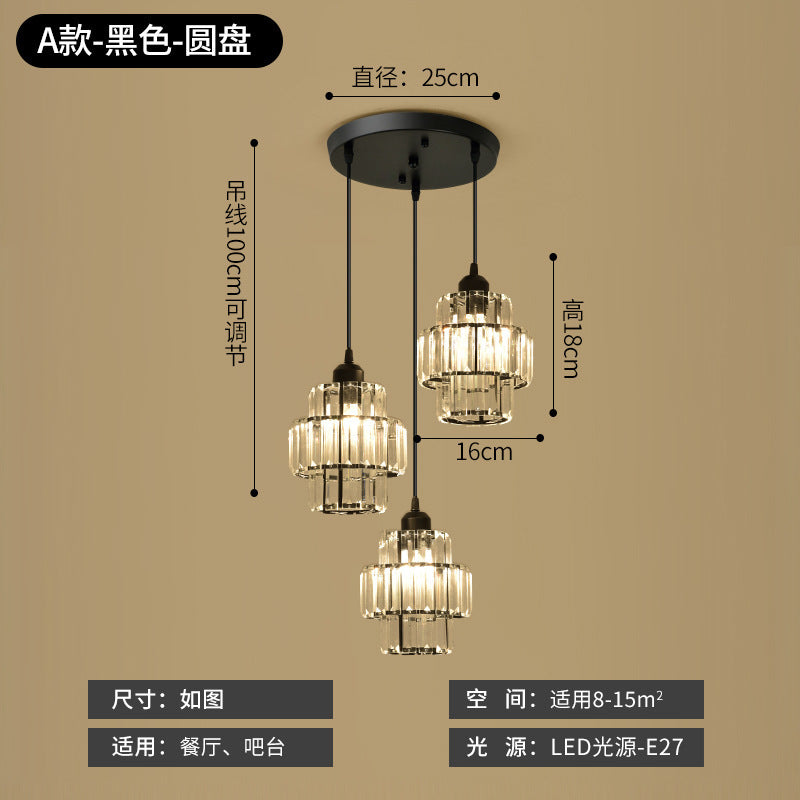 Restaurant Pendant Light Three-Head Modern Minimalist Bar Creative Dining Table Bedroom Unique Living Room Dining Room Grand Nordic Lighting