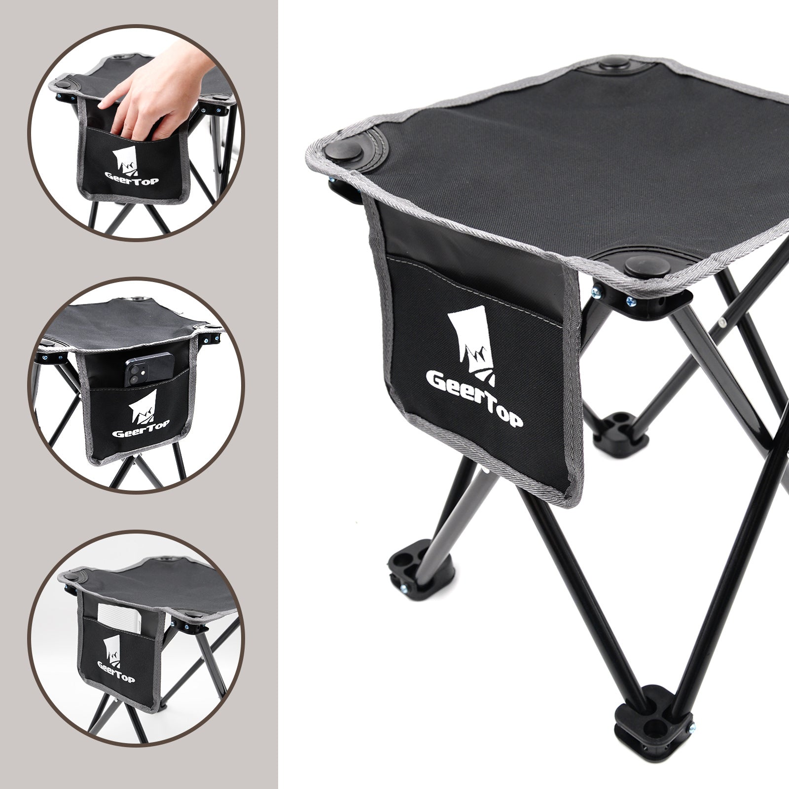 Compact Portable Outdoor Folding Chair for Sketching and Fishing, Thickened Steel Tube Camping Fishing Chair, Foldable