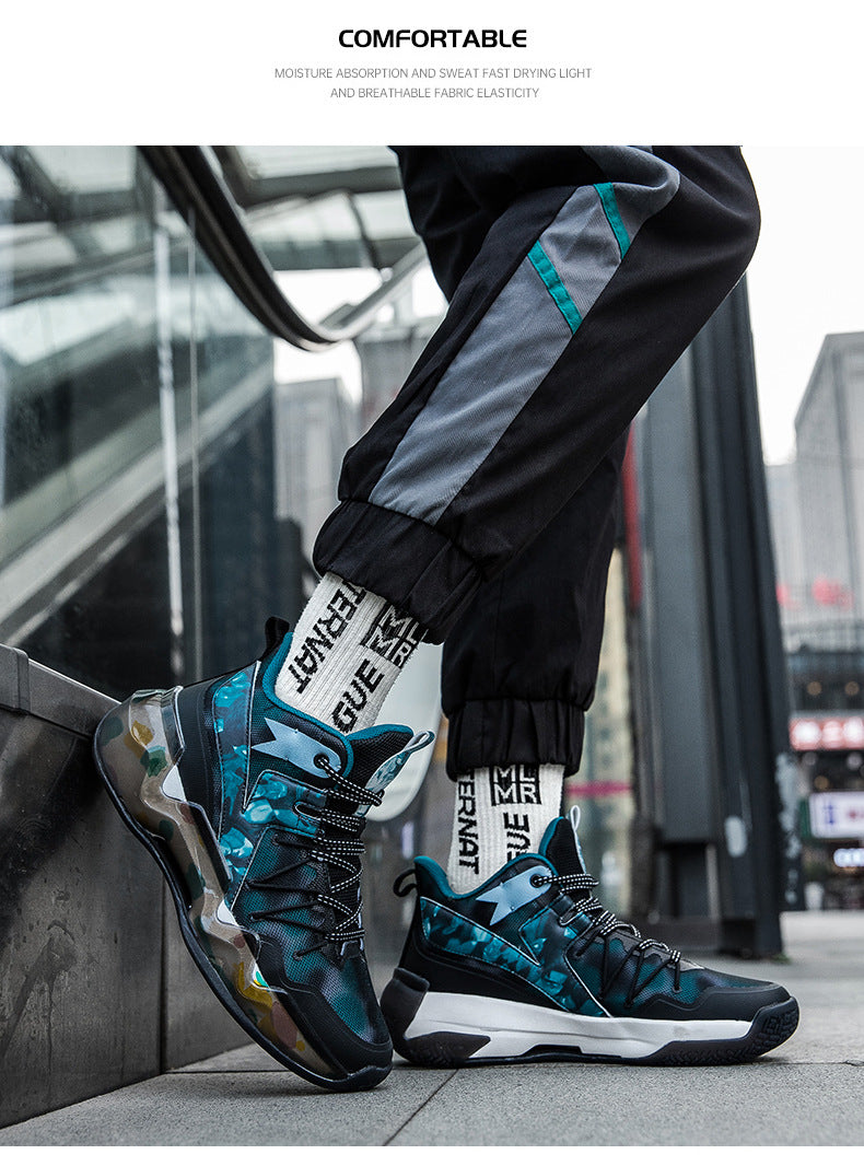 2025New National Era Men's Shoes Fashion Sports Shoes Youth High Elasticity Cushioning Anti-Slip Wear-Resistant Trendy Basketball Shoes