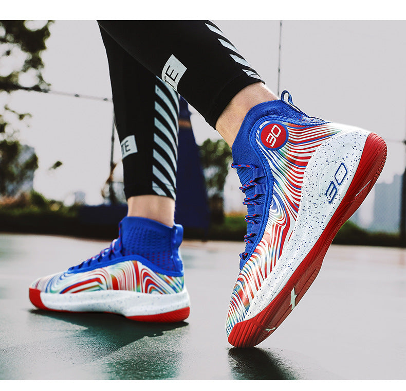 2025New Youth Support Shock Absorption Wear-Resistant Non-Slip Sports Shoes Men's fashion Soft and plaid Basketball Shoes