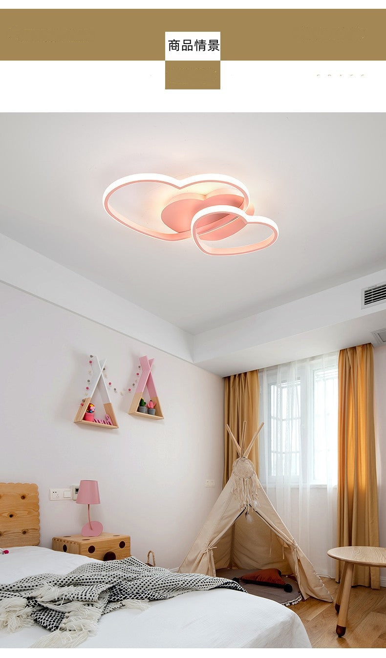 Master Bedroom Simple Modern Cozy Romantic LED Ceiling Lamp Creative Heart-Shaped Children's Room Wedding Room Girl's Room Lamp