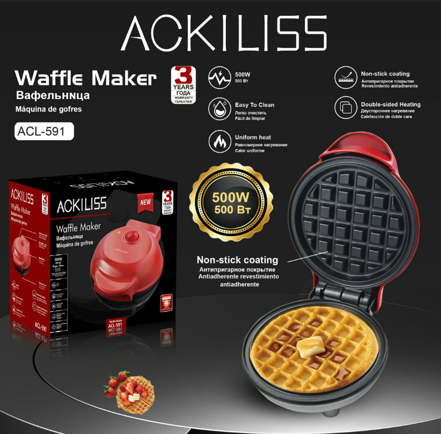 RAF European Standard Household Mini Double-Sided Breakfast Machine Waffle Heating Cake Machine Sandwich Maker Multi-Functional