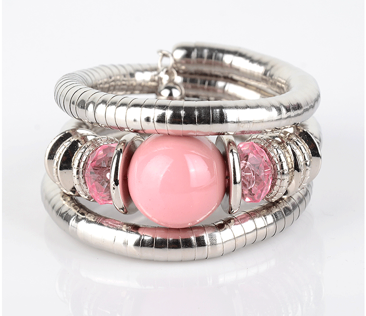 European and American Fashion Brand Bracelet for Women, High-End Ethnic Style, Simple Layered Multi-Color Three-Circle Wrap Bracelet