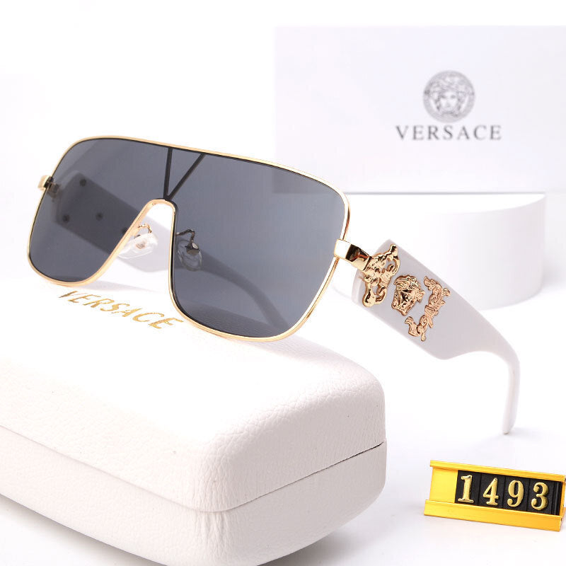 Europe and America Y2k Millennial Style Integrated Windproof Sunglasses for Women Fashion Large Curvature Diamond Inlaid Rimless Sunglasses for Women Wholesale