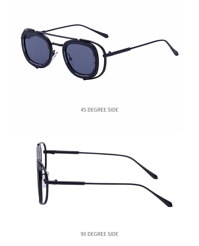 2025New Men's Sunglasses High-End Oval European and American Retro High-Grade Sunglasses for Men Driving