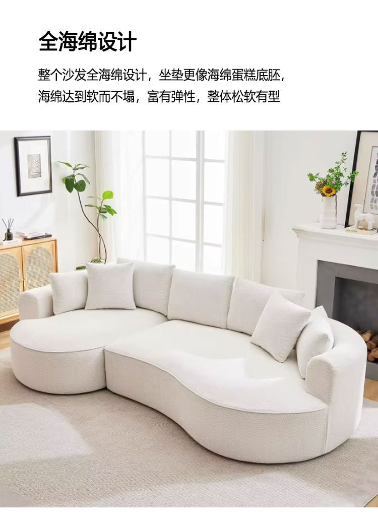 Apartment Fabric Sofa Vacuum Compression Roll Pack Living Room Curved Sofa One-piece Molded Pure Sponge Compression Sofa
