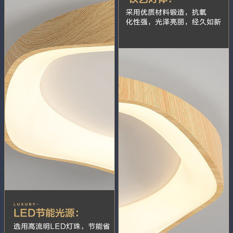 Modern Minimalist Nordic Light Luxury Bedroom Lamp Japanese Style Solid Wood Room Lamp Wabi-Sabi Style High-End Personality Ceiling Lamp