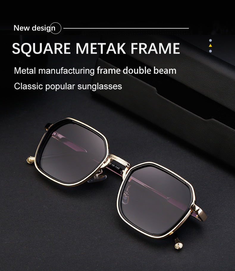 2025New European and American Fashion Square Frame Sunglasses for Men, Simple and Stylish Wholesale Sunglasses for Men sunglasses