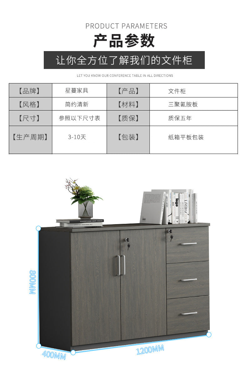 File Cabinet Data Cabinet Low Cabinet Wooden Lockable Archive Cabinet Small Office Storage Side Cabinet Partition Cabinet
