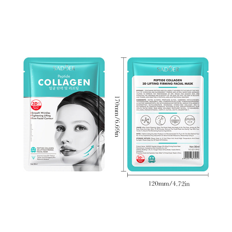 Full English Polypeptide Collagen Protein3D Lifting and Firming Face Mask SADOER Hydrating and Moisturizing Face Mask Wholesale