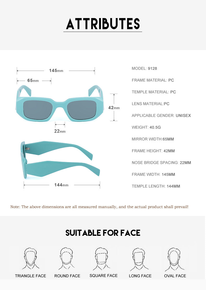 Irregular Square Frame Sunglasses for Women Trendy European and American Fashion Small Frame Wide Leg Sunglasses UV Protection sunglasses