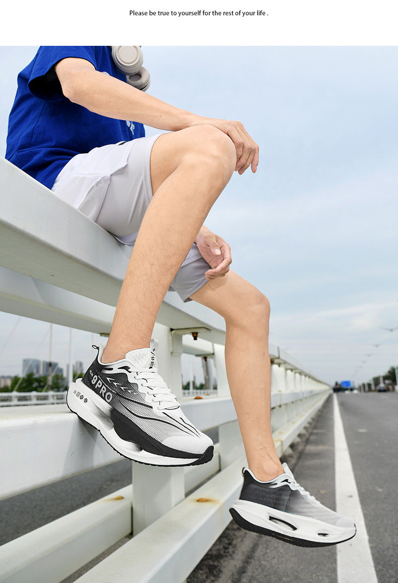 Summer Red Rabbit9PRO New Popcorn Carbon Plate Hollow Running Shoes Breathable Jacquard Comfortable Casual Sports Shoes