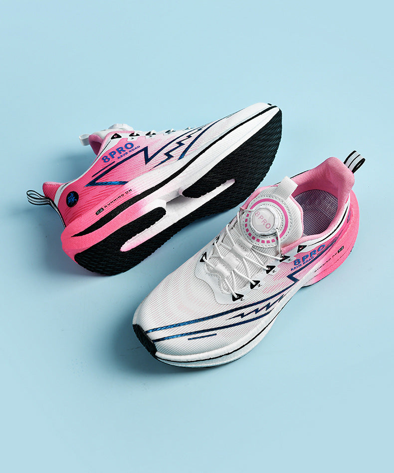 Red Rabbit8pro Full Palm Carbon Plate Racing Shock Absorption Running Shoes for Men and Women Couples Rotating Buckle Youth Student Sports Shoes