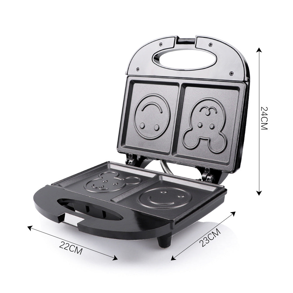 EU Standard Smiling Face Machine Sandwich Bread Baking Cute Toaster Household Multi-Functional Toasting Machine R.251