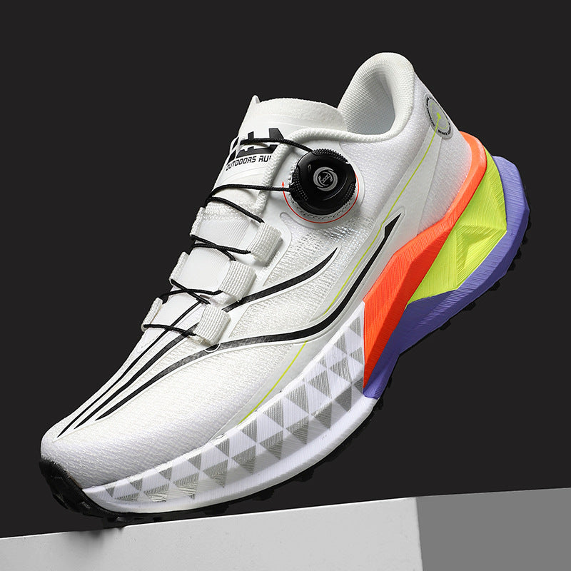 Full Palm Carbon Plate Sports Running Shoes Double Layer Popcorn Outdoor Trail Running Shoes Marathon Men's and Women's Shoes