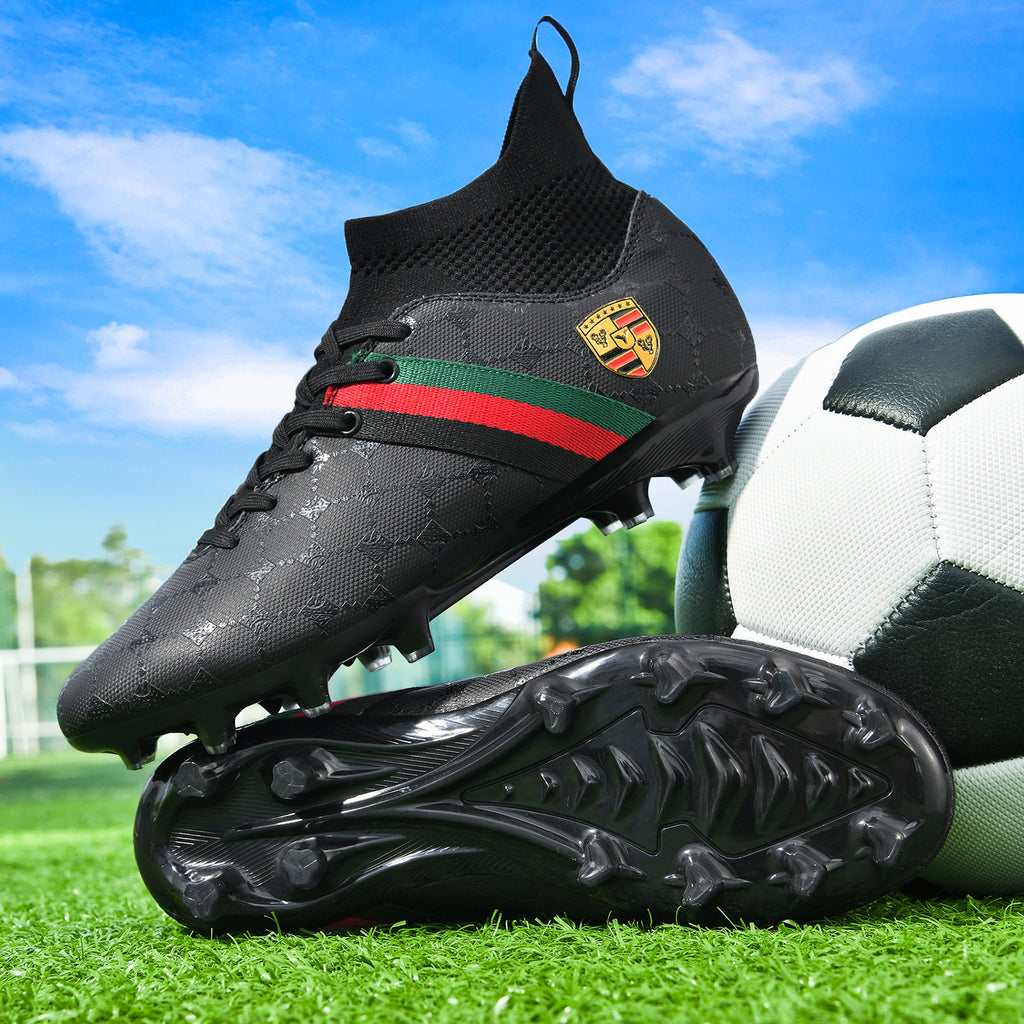 Hot-selling High-top Soccer Shoes tf Artificial Grass with Broken Nails AG Nail Leather Foot Men's and Women's Children's Youth Student Training Shoes