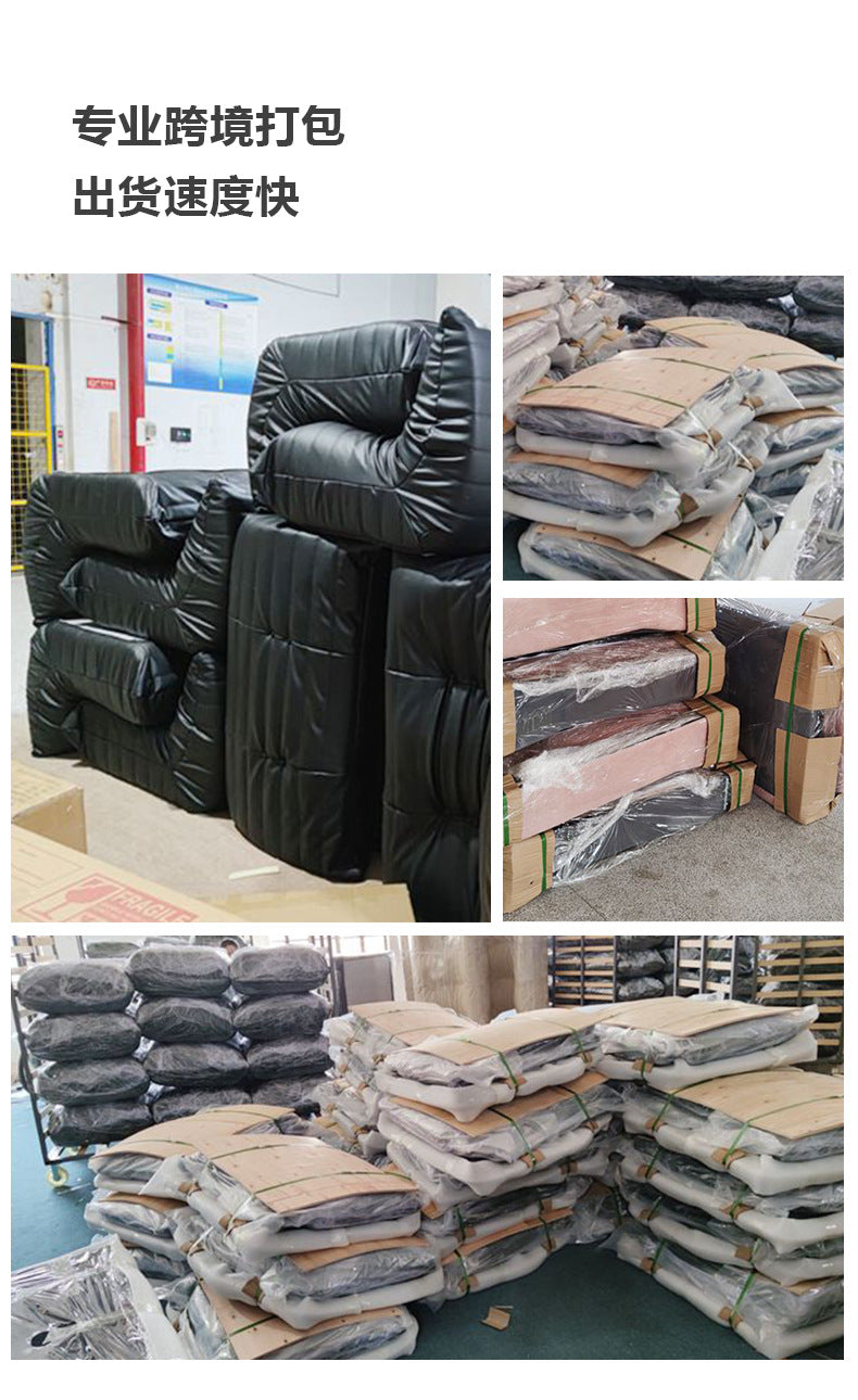 Vacuum Compression Modern Minimalist Tofu Block Sofa Small Apartment Living Room Retro Straight Row Roll Pack Square Fabric Sofa