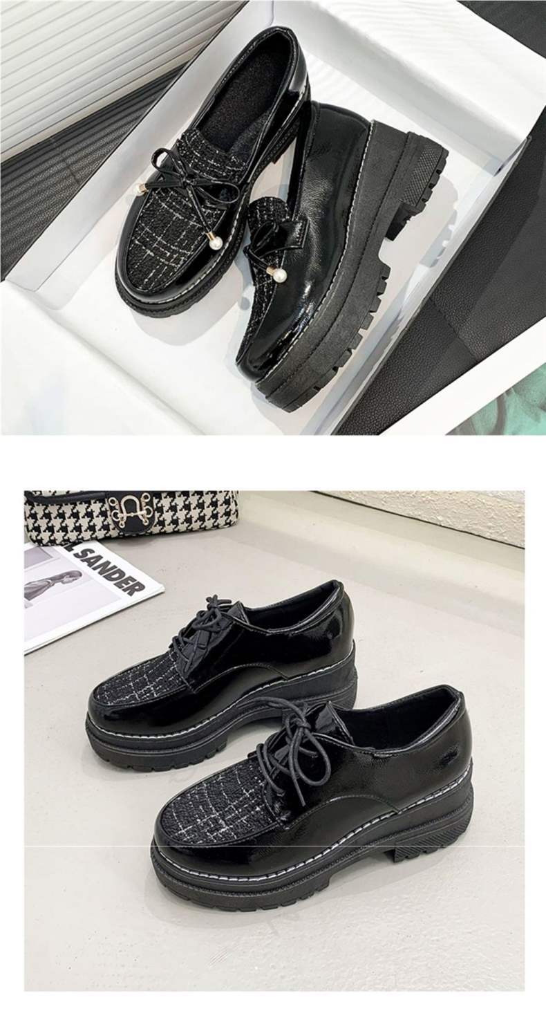 Platform Loafers2025Spring and Autumn New Style Women's Single Shoes Retro British Style Small Leather Shoes Women's Wedge Lazy Shoes