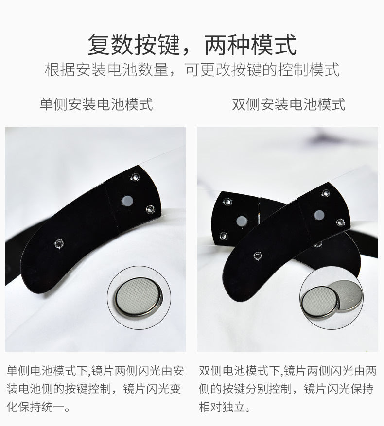 LED Light-emitting Glasses Trendy Future Technology Style Same Style Bar Disco Flashing Rechargeable Glasses