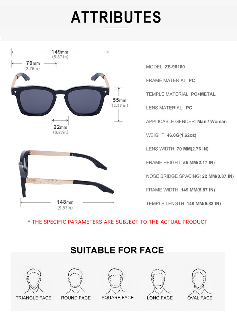 Square Frame Retro Sunglasses for Men, Sun Protection, Driving Special, High-End Outdoor Glasses Wholesale shades