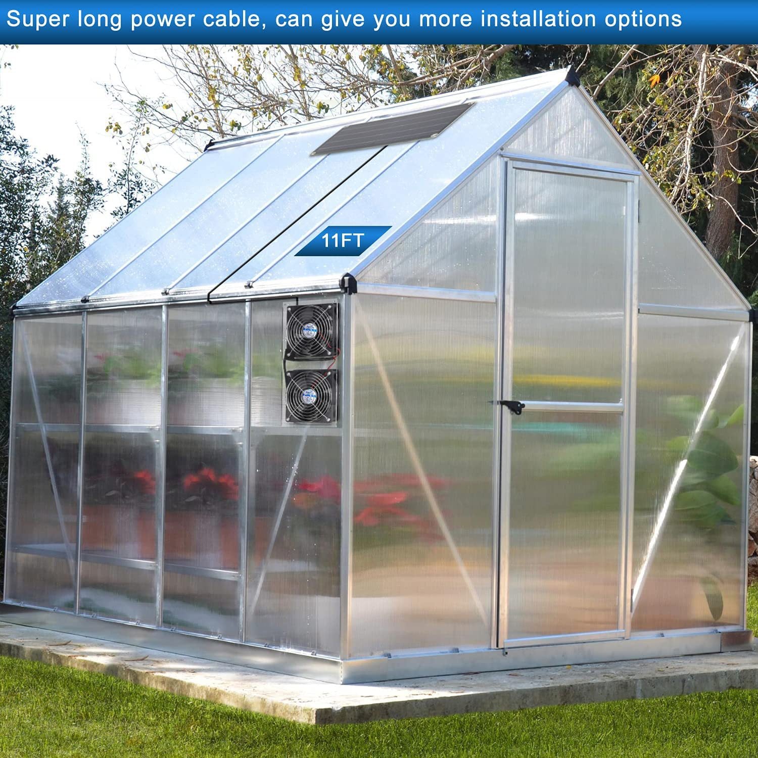 Solar Panel Fan Kit10W Weatherproof double fan suitable for outdoor small chicken coops