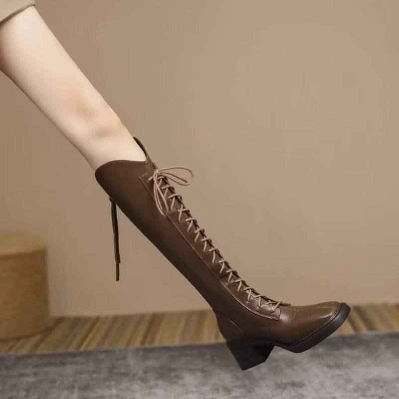 High Heel Long Boots for Women2025New Autumn and Winter Martin Boots with a High Tube Design, Popular on Social Media