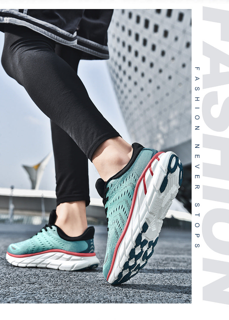 HK Jacquard Mesh Breathable Outdoor Casual Shoes Men's Anti-Slip Soft Sole Lightweight Sports Running Shoes