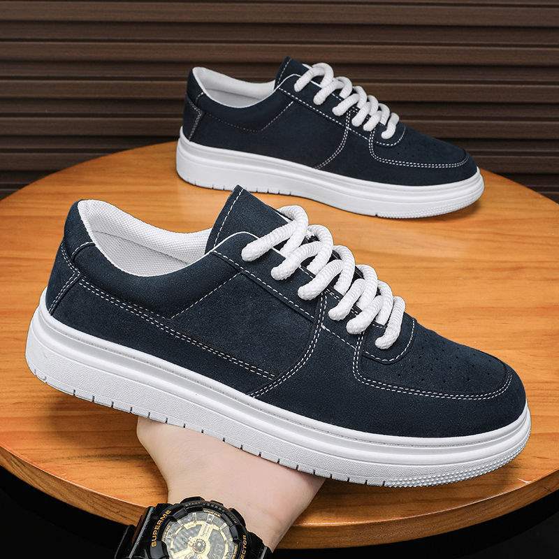 Spring Summer Men's Shoes New Thick-Soled Sneakers Versatile Shoes for Men and Middle School Students Trendy Dad Shoes White