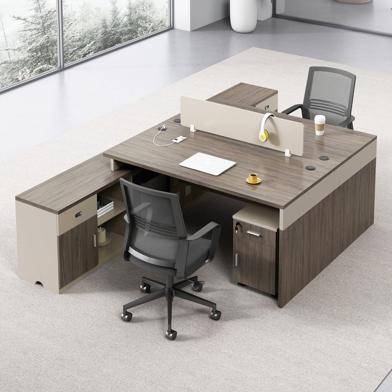 Financial Office Desk Employee Position Staff Office Desk and Chair Set Simple Modern Three-Person Company Computer Desk