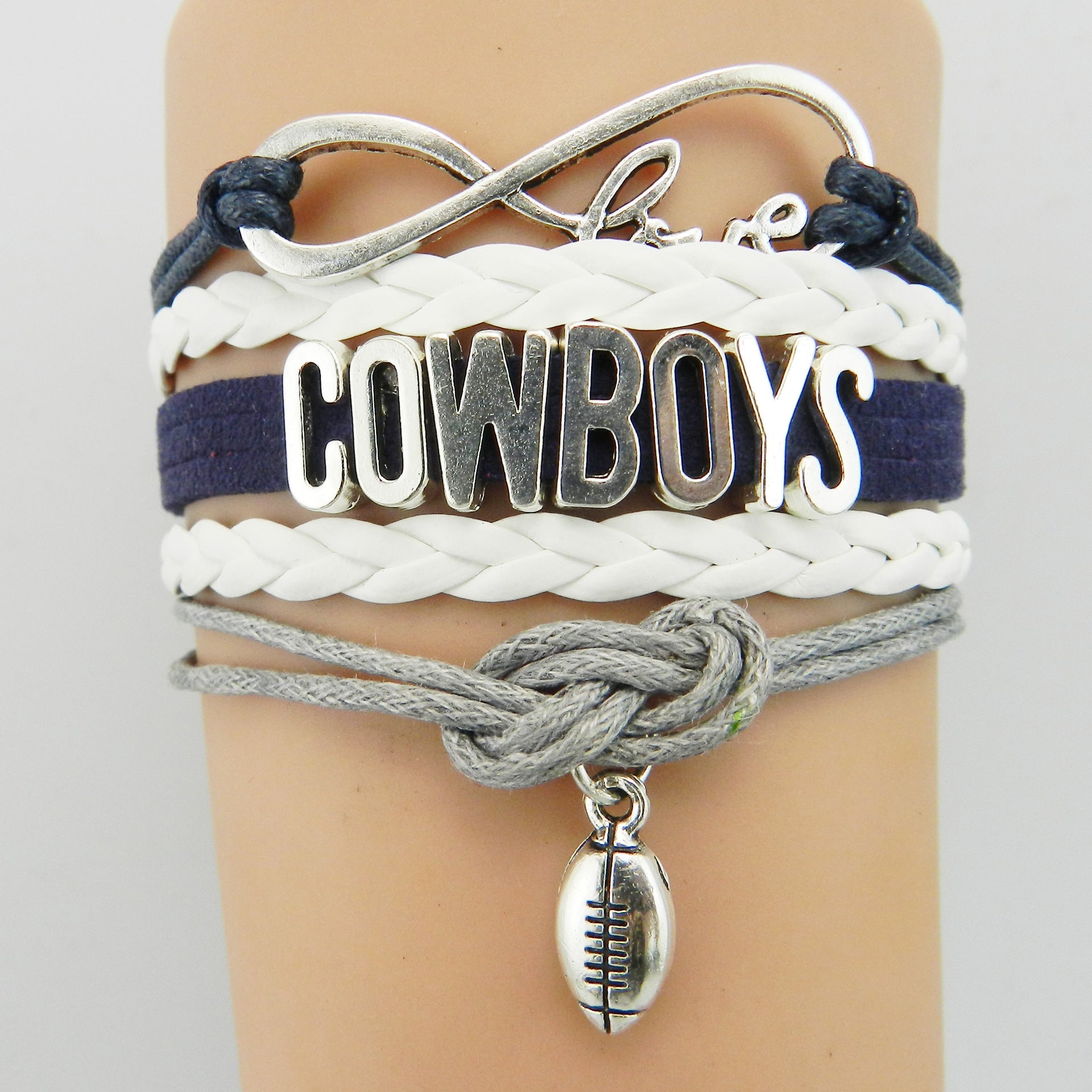 COWBOYS Cowboys Braided Bracelet Men's Football Sports Helmet Bracelet Letter Braided Football Bracelet