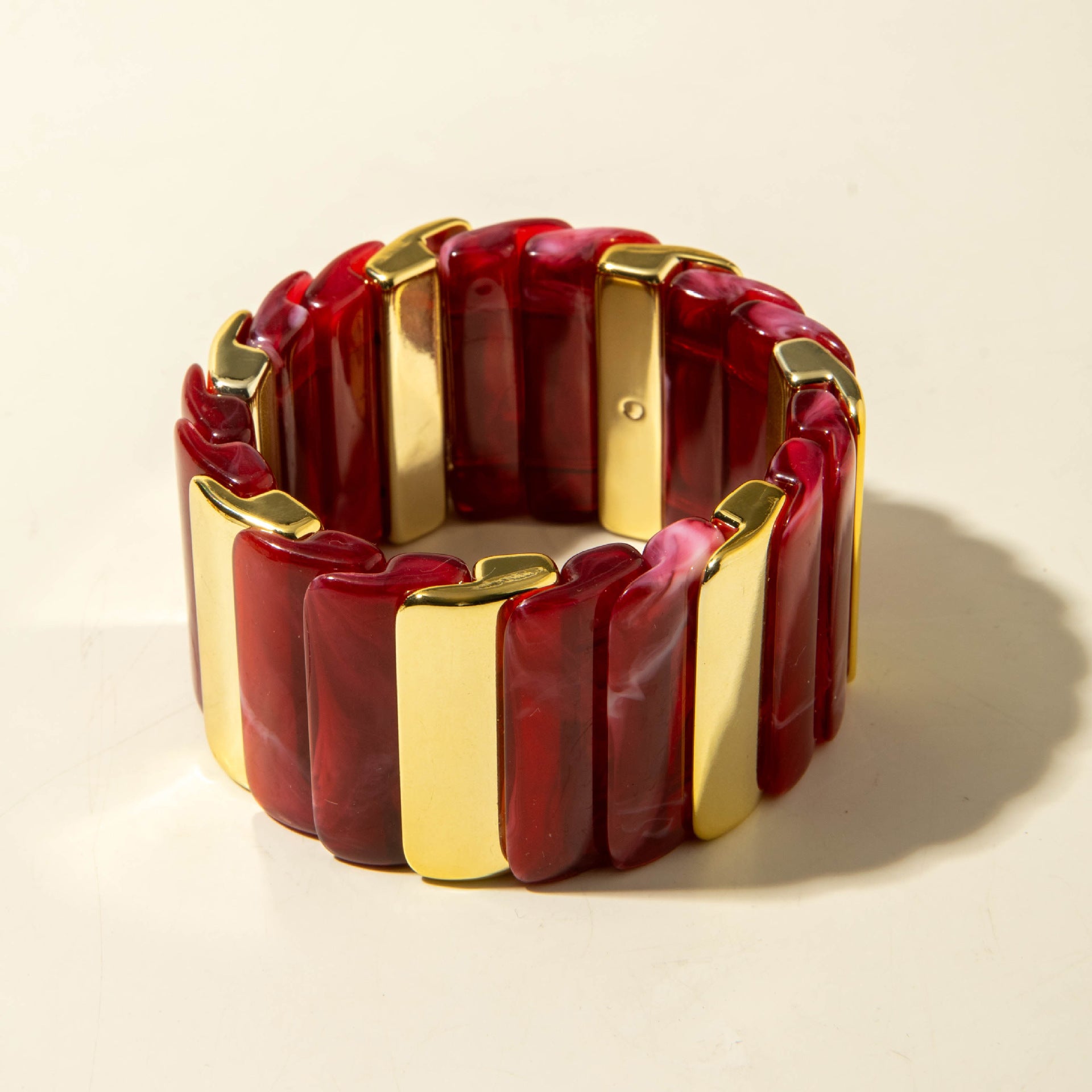 European and American Fashion Accessories ins Retro Style Wide Acrylic Bracelet Wholesale of Exaggerated Color Block Bracelets