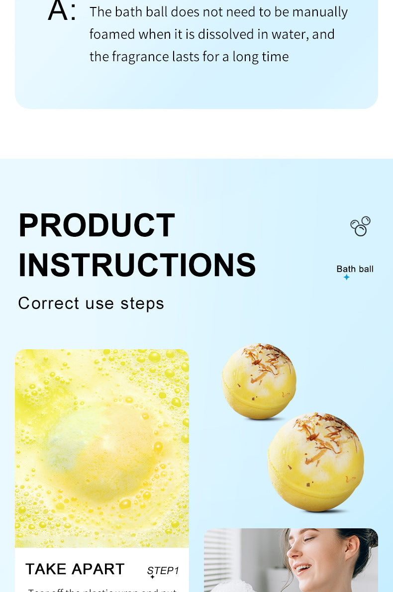 Full English Dried Flower Explosive Bath Salt Ball100gSADOER Clean Fragrance Bath Ball  Wholesale