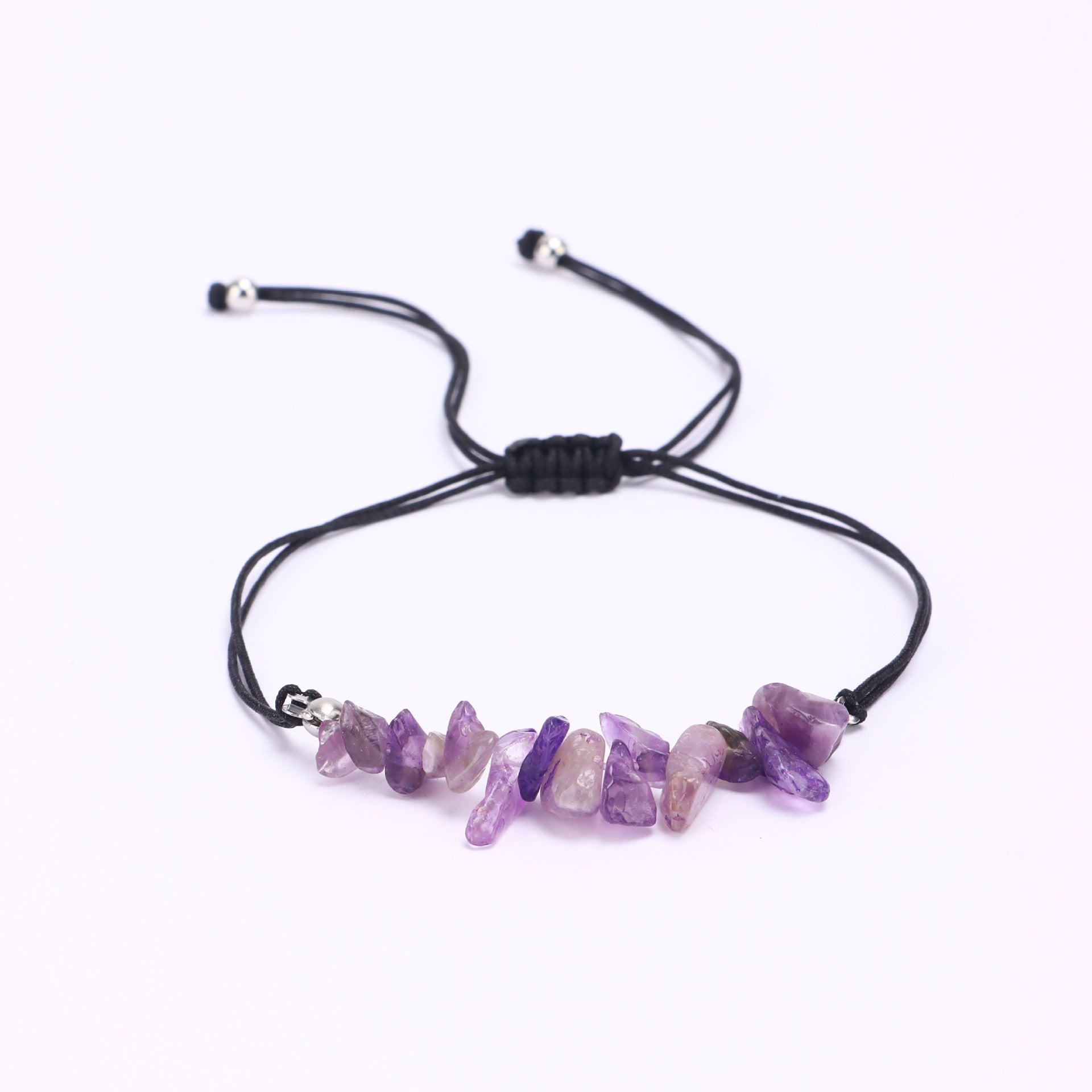 Women's Woven Crystal Stone Bracelet Women's Friendship Gift Simple Fashion Adjustable Amethyst Woven Bracelet