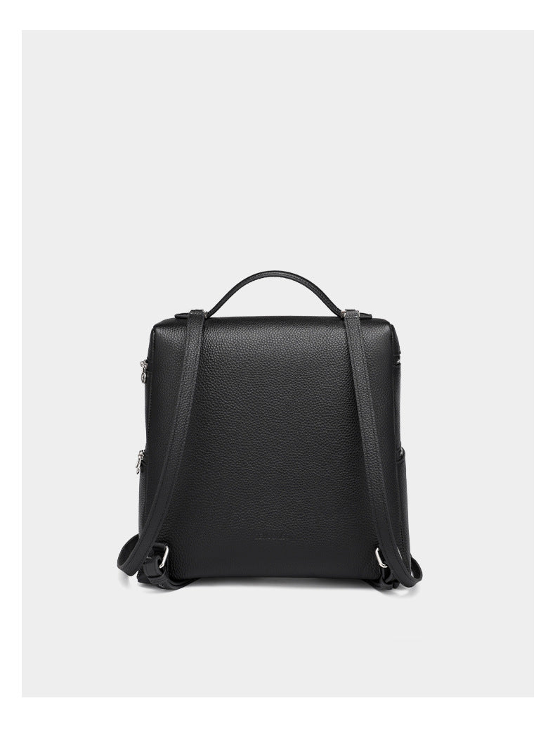 Korean Style Lunch Box Bag Insulated Bag ins Wind Backpack Women's Soft Leather Large Capacity High-end Simple College Style Backpack