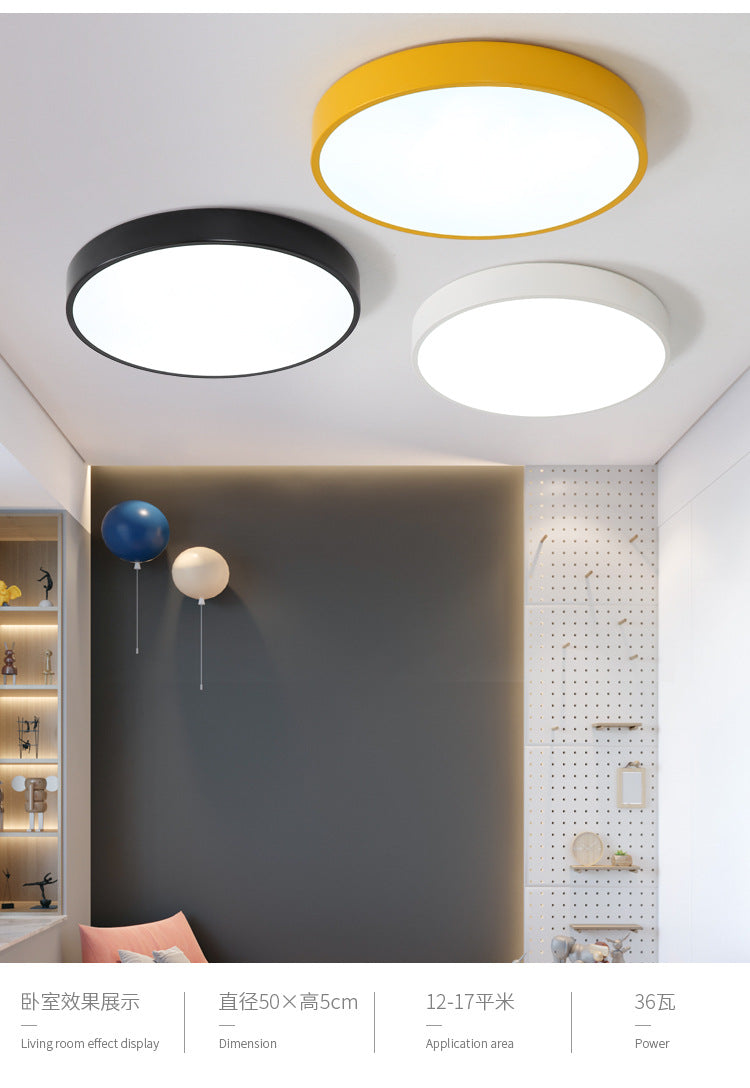led Ceiling Light Round Bedroom Room Light Nordic Macaron Home Dining Room Study Hallway Balcony Lighting