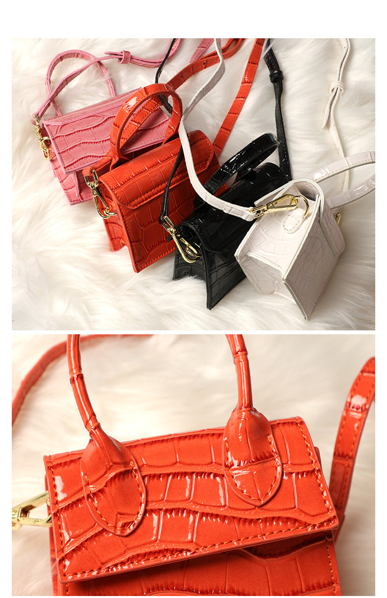 2020New PU Leather Small Square Bag Trendy Crossbody Women's Bag Stone Pattern Handbag Mini Bag minibags