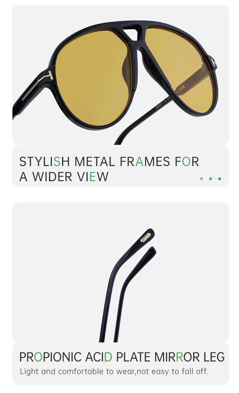 European and American Fashion Large Frame Sunglasses Sun Protection Sunglasses Men's Trendy Toad Glasses High-end Glasses sunglasses