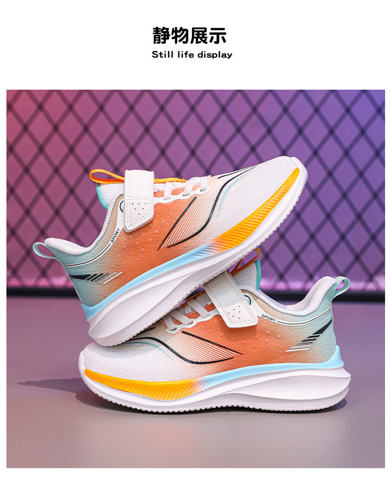 Children's Ultra-light Shock-absorbing Anti-slip Running Shoes Spring and Summer Medium and Large Children's Mesh Breathable Sports Shoes Children's Shoes Breathable Shock-absorbing