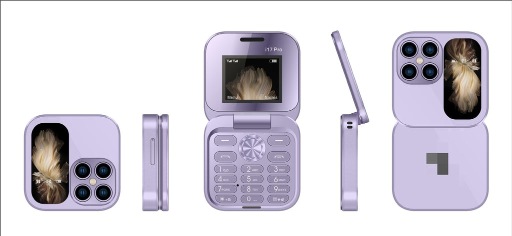 Wholesale New i17pro Flip Folding Phone Mini Phone Button Elderly Phone mini Feature Phone