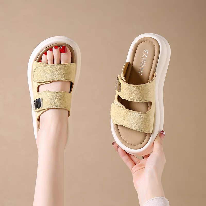 Women's Casual Flat Slippers2025Summer New Soft Sole Comfortable Mom Shoes Maternity Sandals