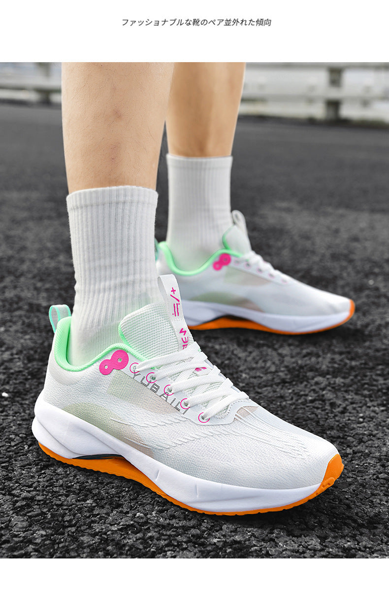 Summer Men's Fashion Breathable Sneakers Student Outdoor Trendy Lace-up Thick-soled Low-top Casual Running Shoes