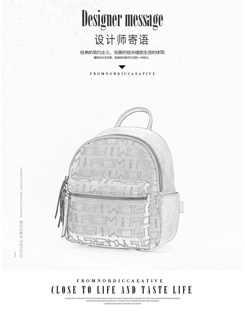 New Fashion Printed Women's Backpack Soft Leather Versatile Large Capacity Student School Bag Mom Travel Bag