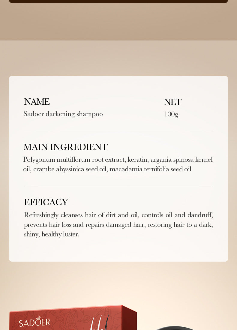 Full English Polygonum Multiflorum Hair Soap SADOER Repair Natural Hair Care Conditioner  Wholesale