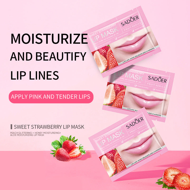 Cross-border Boxed Lip Mask8gx20slice Fruit Strawberry Moisturizing Care Moisturizing Lip Mask Foreign Trade Manufacturer Wholesale