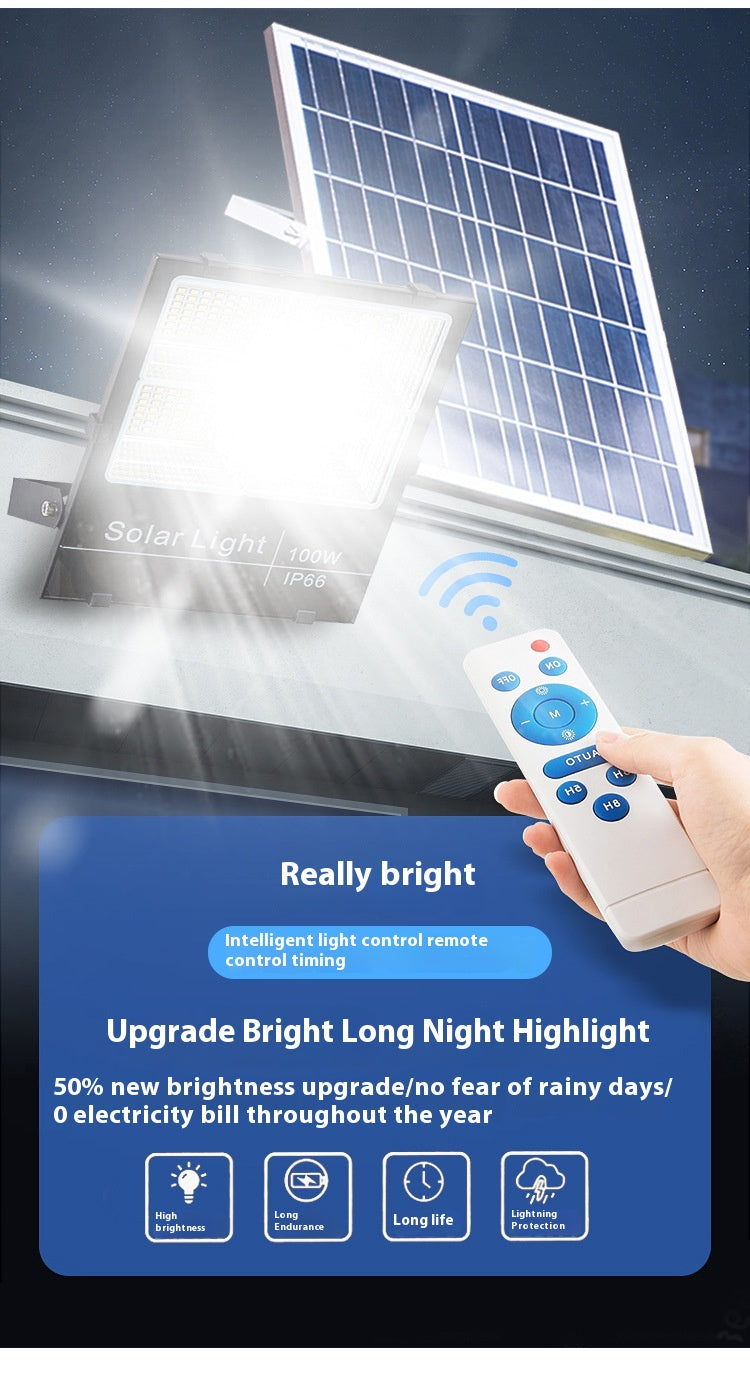 Wholesale Super Bright Waterproof Aluminum LED Solar Floodlights IP67 Rating Outdoor Courtyard Street Lights for Garden